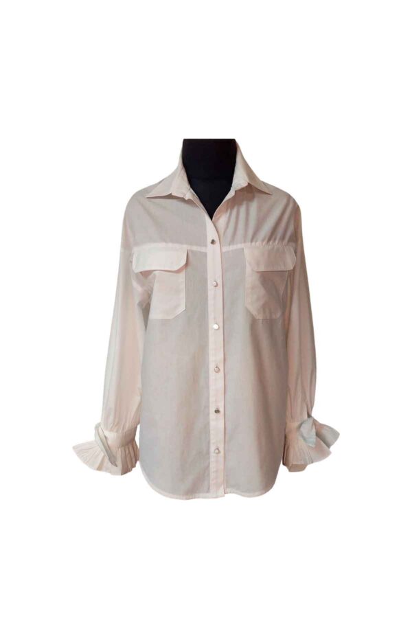 Blusa camisera bolsillos de parche Sulma Arizala