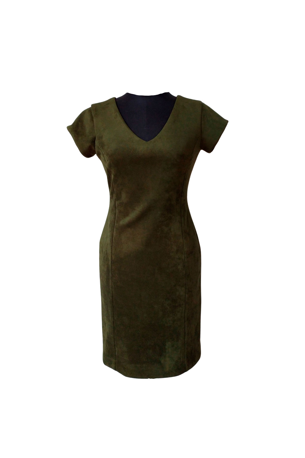 SA-007-2 Vestido suede verde Sulma Arizala