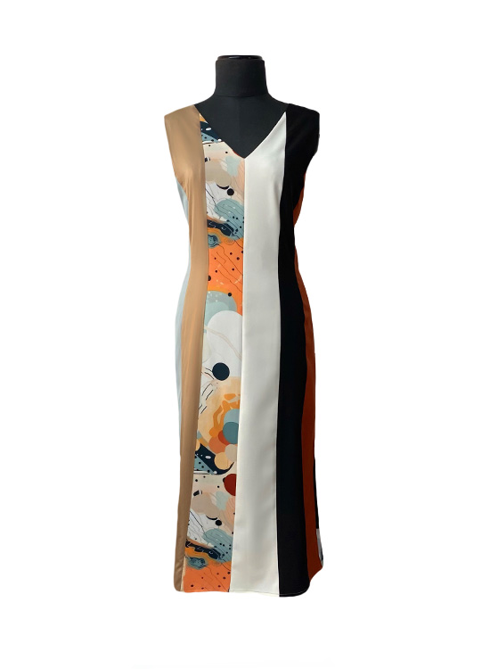 Patchwork Dress Colección Warriors of the land Diseño Inteligencia Artificial