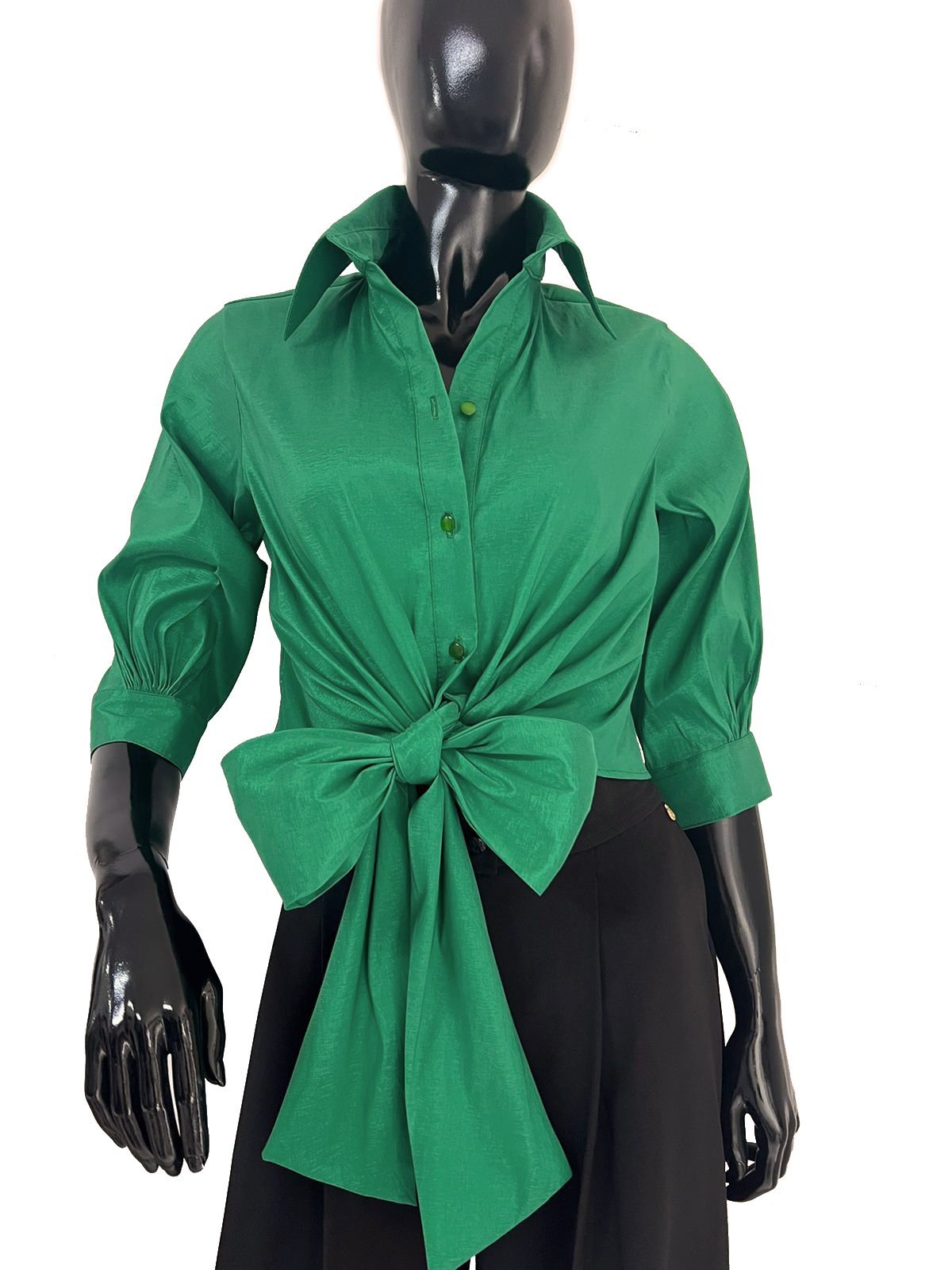 Blusa Verde con moño al frente Sulma Arizala