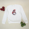 Buzo navideño pinguino algodón blanco diseño 1